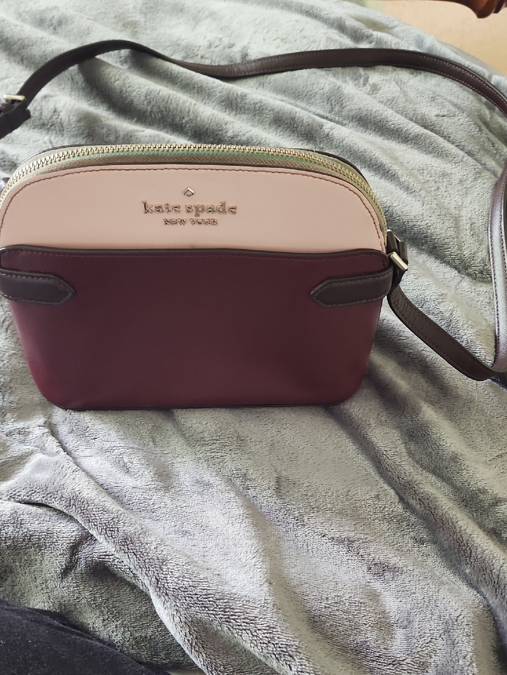 kate spade Two-Tone Blush and Burgundy Crossbody Bag
